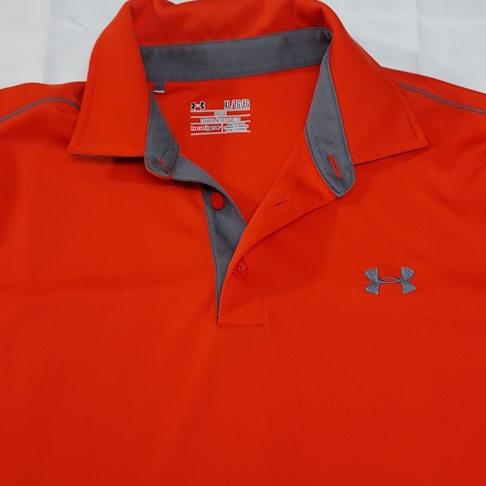 Under Armour Orange Polo Sz XL